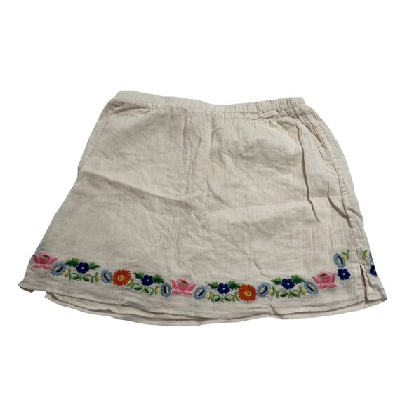 Spell Dresses & Skirts - Spell & The Gypsy Florapaloosa Embroidered Mini Skirt in White Wildflower